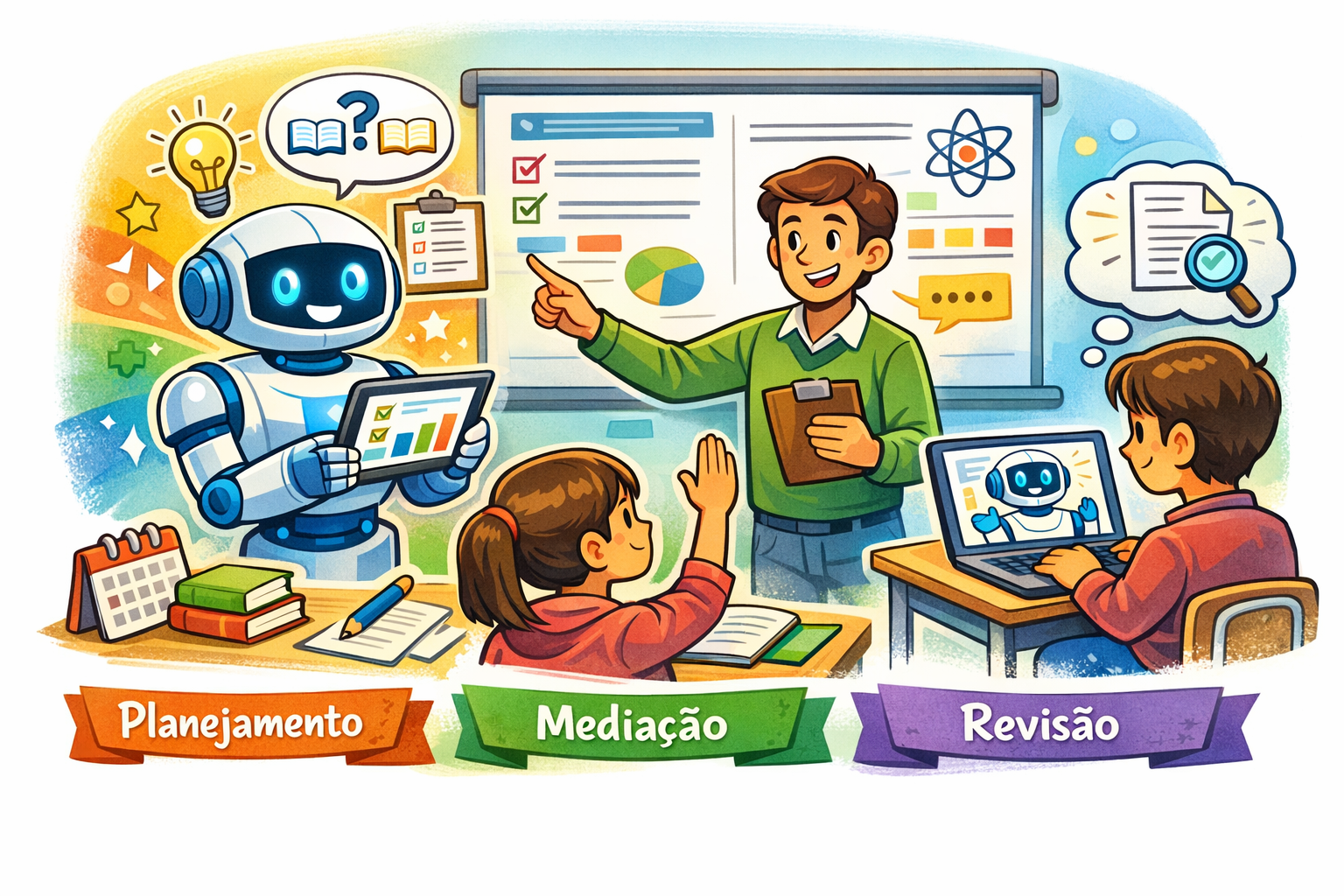 Assistente de IA em sala de aula: como aplicar com objetivos pedagógicos