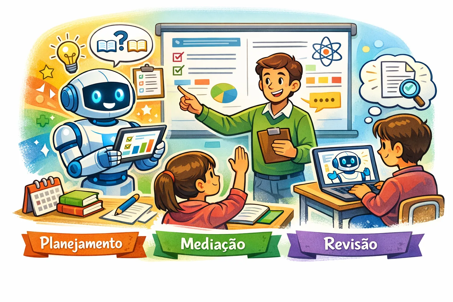 Assistente de IA em sala de aula: como aplicar com objetivos pedagógicos
